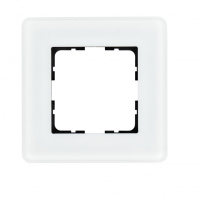 Jasmart Electric G1001GW-RM Стеклянная матовая закругленная рамка 1 пост , цвет белый, G1001GW-RM