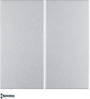 Berker 85146183 Кнопка 2-канальная, радиошина KNX, S.1/B.3/B.7, quicklink, цвет: Серый, оттенок: Алюминиевый, матовый лак