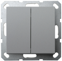 Jasmart Electric G3014S Перекрестный выключатель 2х клавишный 10А, 250В, цвет алюминий, G3014S