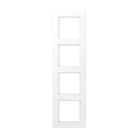 Jung A 5584 BF WWM Рамка 4-ная, вертикальный и горизонтальный монтаж, Лакированный термопласт, A 550, белоснежный матовый