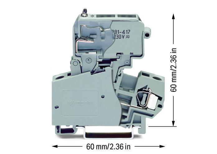 Wago 281-613/281-417 2-проводная клемма с держ. предохранителя 1/4 x 1'', индикатор 230 В
