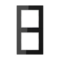 Jung AC 582 GL SW Стеклянная рамка 2-ная, вертикальный и горизонтальный монтаж, Glass, A CREATION, черный (стекло)