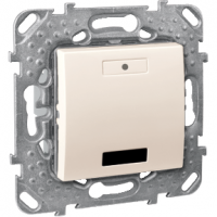 Schneider MGU5.532.25 2-кноп. выключатель с LED, с ИК-приемником, цвет: Бежевый, оттенок: RAL 9010