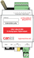Embedded System CAN-UIO8-LoRa Программируемый контроллер CANx / LoRa, 8 аналоговых входов/бинарных выходов