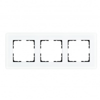 Jasmart Electric G1003GW-RM Стеклянная матовая закругленная рамка 3 пост , цвет белый, G1003GW-RM