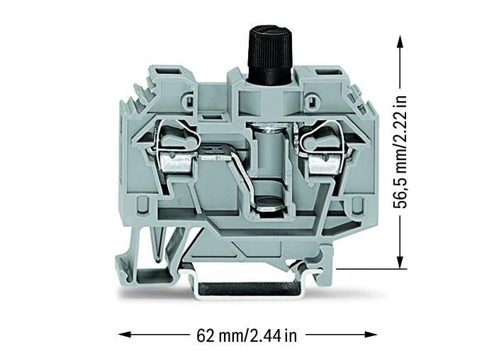 Wago 282-128 2-проводная клемма с держ. предохранителя 1/4 x 1'', индикатор отсутствует