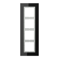 Jung LSP 984 GL SW Стеклянная рамка 4-ная, вертикальный и горизонтальный монтаж, Glass, LS PLUS, черный (стекло)