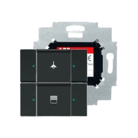 ABB 6126/01-885-500 Сенсор 2-клавишный с коплером в комплекте, чёрный бархат, цвет: Чёрный, оттенок: Бархат