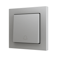 Zennio ZS551PB1DS ZS55, Простая мягкая кнопка для 1 двоичного входа 55x55 мм – Значок дверного звонка, Серебристый