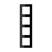 Jung AC 584 SW Рамка 4-ная, вертикальный и горизонтальный монтаж, duroplastic, A CREATION, чёрный