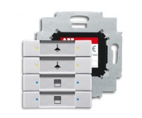 ABB 6127/01-83-500 Сенсор 4-клавишный с коплером в комплекте, серебристый алюминий, цвет: Серый, оттенок: Серебристый алюминий