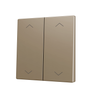 Zennio ZS70CSOFT24SHC ZS70, Крышка для двух кнопок KNX Soft 70x70 мм, Наклон вверх и вниз, Значок затвора, Шампанское