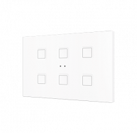 Zennio ZVITXLX6W Выключатель сенсорный KNX Tecla XL X6,  6-кнопочный,  PC-ABS пластик, цвет: белый
