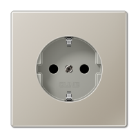 Jung ES1520KI LSmetal Розетка со шторками 2К+З 16А 250В~, сталь