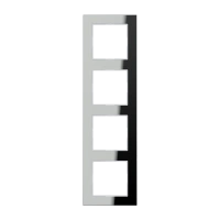 Jung AC 584 GL SI Стеклянная рамка 4-ная, вертикальный и горизонтальный монтаж, Glass, A CREATION, серебристый (с зеркальным покрытием)