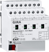 Gira 222400 Модуль управления KNX 1 – 10 В, 4-местный с ручным управлением, цвет: REG plus