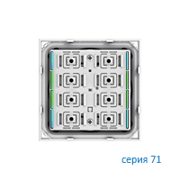 Ekinex EK-E12-TP-BG-NFW Выключатель "71" 4-х клавишный, версия NF, белое основание, подсветка - синий/зеленый