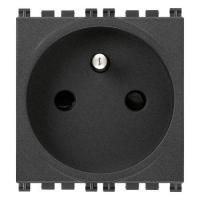 Basalte 401-03-BAS Розетка одинарная для скрытой установки 1 х Евро-розетка (French), Black