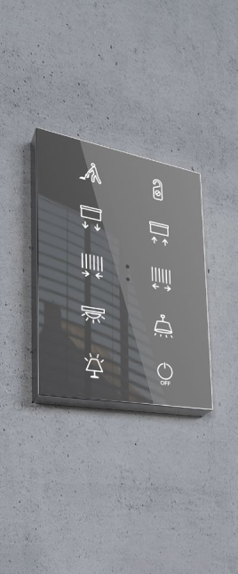 Zennio ZVIFXLX10W Flat XL X10. Стеклянный сенсорный выключатель - 10 кнопки, цвет: белый