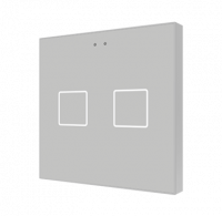 Zennio ZVIF2V2S Выключатель сенсорный KNX Flat 2 V2, 2-кнопочный, LED индикация, цвет: Серебряный
