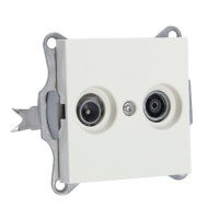 Jasmart Electric G6204V Розетка TV+FM ?9.5mm оконечная с накладкой, цвет слоновая кость, G6204V