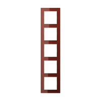Jung AC 585 GL RT Стеклянная рамка 5-ная, вертикальный и горизонтальный монтаж, Glass, A CREATION, красный