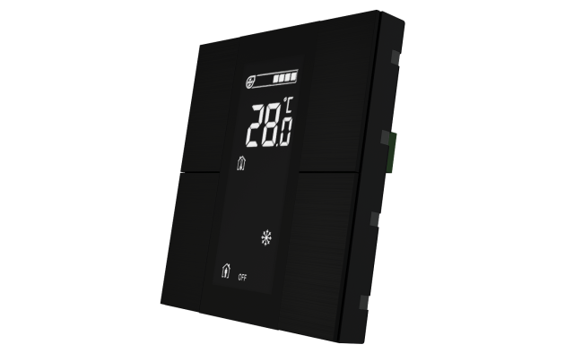 Interra ITR340-1411 iSwitch+ - 4-кнопочный KNX контроллер с ЖК-дисплеем, алюминий, черный матовый
