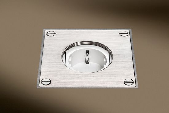 Lithoss Розетка ARPI IP64 Stainless Steel Brushed, Цвет: Серебряный