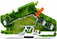 Wago 282-868 3-пров. клеммник с заземлением, 0,2 - 6 мм2, 1 тестовый штеккер