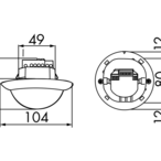 B.E.G. 92255 Потолочный датчик присутствия PD4-M-2C, цвет: Белый матовый, похожий RAL9010