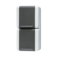 Jung 822 W SCHUKO®-розетка, 2-ная, 16 A 250 В ~, с проводным соединением, вертикально, IP 44, WG 800