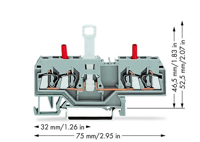 Wago 280-649 2-пров. клеммник с размыкателем, втычной, 0,08 - 2,5 мм2, серый