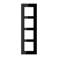 Jung LSD 984 SW Рамка 4-ная, вертикальный и горизонтальный монтаж, duroplastic, LS-DESIGN, чёрный