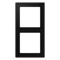 Jung LS 982 SWM Рамка 2-ная, вертикальный и горизонтальный монтаж, Дюропласт лакированный, LS 990, матовый чёрный графит