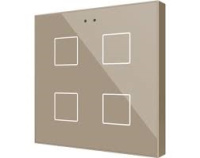 Zennio ZVIFR4C Flat RGB 4. Емкостный сенсорный переключатель с RGB-подсветкой Flat RGB, 4 кнопки, шампань