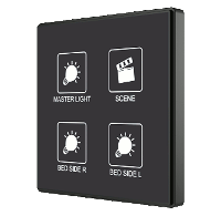 Zennio ZVI-SQTMD4-CUS Выключатель сенсорный KNX Square TMD, 4-кнопочный, 2хAI/DI, термостат, датчик температуры, цвет: Цвет на выбор