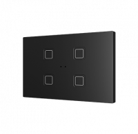 Zennio ZVITXLX4A Выключатель сенсорный KNX Tecla XL X4,  4-кнопочный,  PC-ABS пластик, цвет: черный