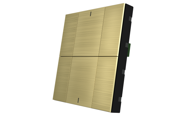 Interra ITR340-0613 iSwitch+ - 6-кнопочный KNX выключатель, алюминий, шампань матовый