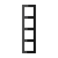 Jung AC 584 GL SW Стеклянная рамка 4-ная, вертикальный и горизонтальный монтаж, Glass, A CREATION, черный (стекло)