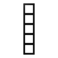 Jung LS 985 SWM Рамка 5-ная, вертикальный и горизонтальный монтаж, Дюропласт лакированный, LS 990, матовый чёрный графит