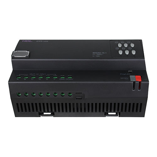 HDL M/DA6.10.1 DIN диммер для управления до 6 каналов 0-10V (для диммирования флуоресцентных трубочных ламп)