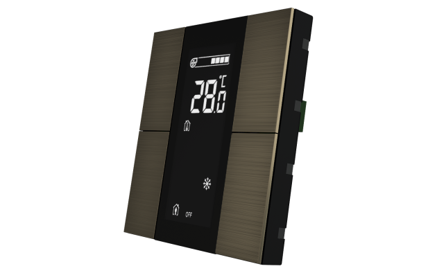 Interra ITR340-1412 iSwitch+ - 4-кнопочный KNX контроллер с ЖК-дисплеем, алюминий, бронза матовая