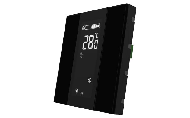 Interra ITR340-1231 iSwitch+ - 2-кнопочный KNX контроллер с ЖК-дисплеем, плексиглас, черный