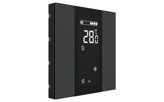 Interra ITR340-1204 iSwitch+ - 2-кнопочный KNX контроллер с ЖК-дисплеем, пластик, антрацит матовый
