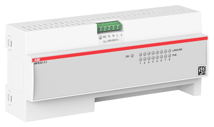 ABB ISP/S8.1.1.1 ISP/S8.1.1.1 IP-коммутатор PoE, 8 портов, Fast Ethernet, 55 Вт, MDRC
