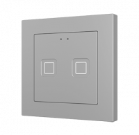 Zennio ZVIT55X2SS Выключатель сенсорный KNX Tecla 55 X2 Sign, 2-кнопочный с иконками DND/MUR,  PC-ABS пластик, цвет: серебряный