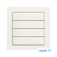 Ekinex EK-T4R-FBM Клавиша "71" прямоугольная горизонтальная, 4 шт, материал - Fenix NTM, цвет - Белый Мале