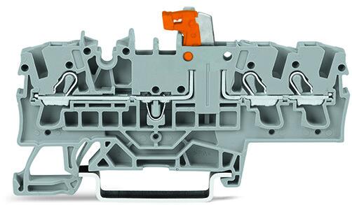 Wago 2002-1771/401-000 3-пров. клеммник с размыкателем, 0,25 - 2,5 (4) мм2, серый
