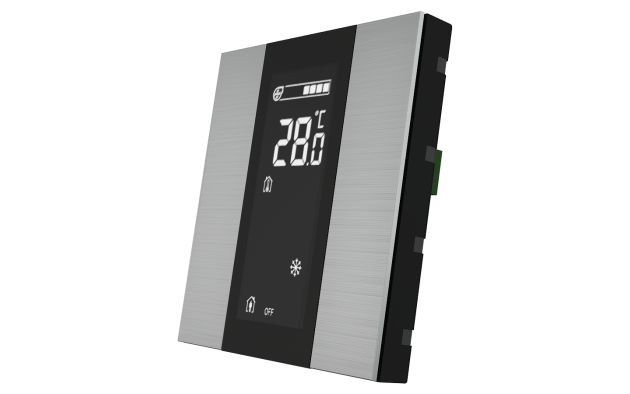 Interra ITR340-1210 iSwitch+ - 2-кнопочный KNX контроллер с ЖК-дисплеем, алюминий, натуральный алюминий матовый