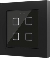 Zennio ZVI-F55X4-A Выключатель сенсорный KNX Flat 55 X4, 4-кнопочный, цвет: Чёрный